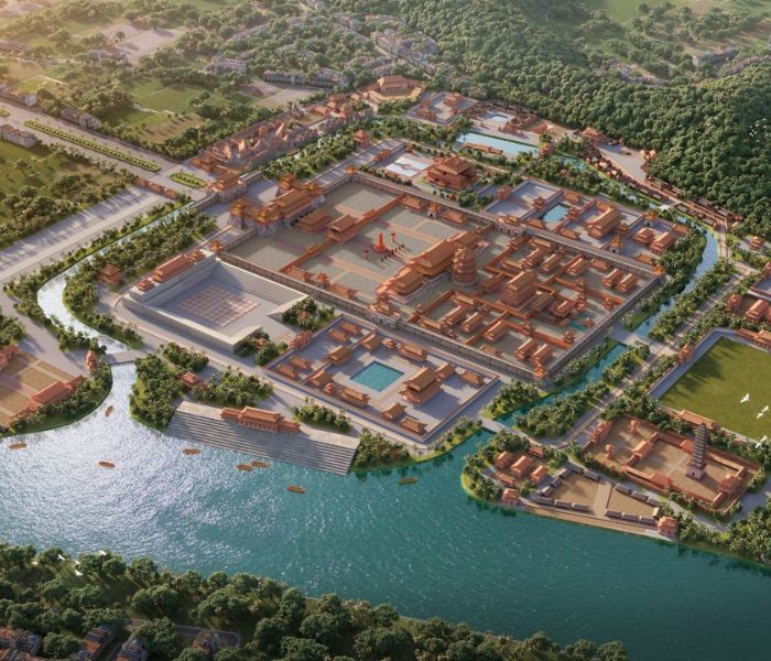 Ảnh phục dựng toàn bộ quy mô Hoàng thành Thăng Long thời Lý - Trần