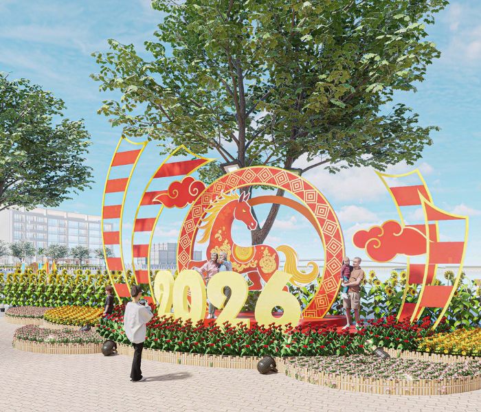 Đường hoa Phú Mỹ Hưng - Không gian xuân sang trọng